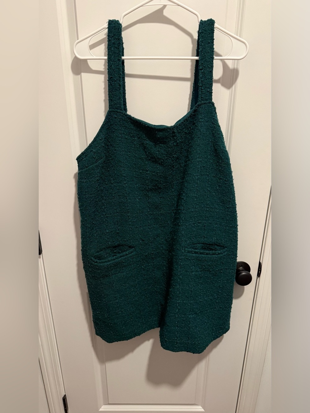 Abercrombie - XL Textured Dark Green Pinafore Dress